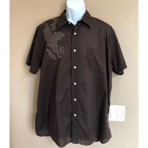 Lucky Brand Mens Brown Button Shirt XL - Picture 1 of 8